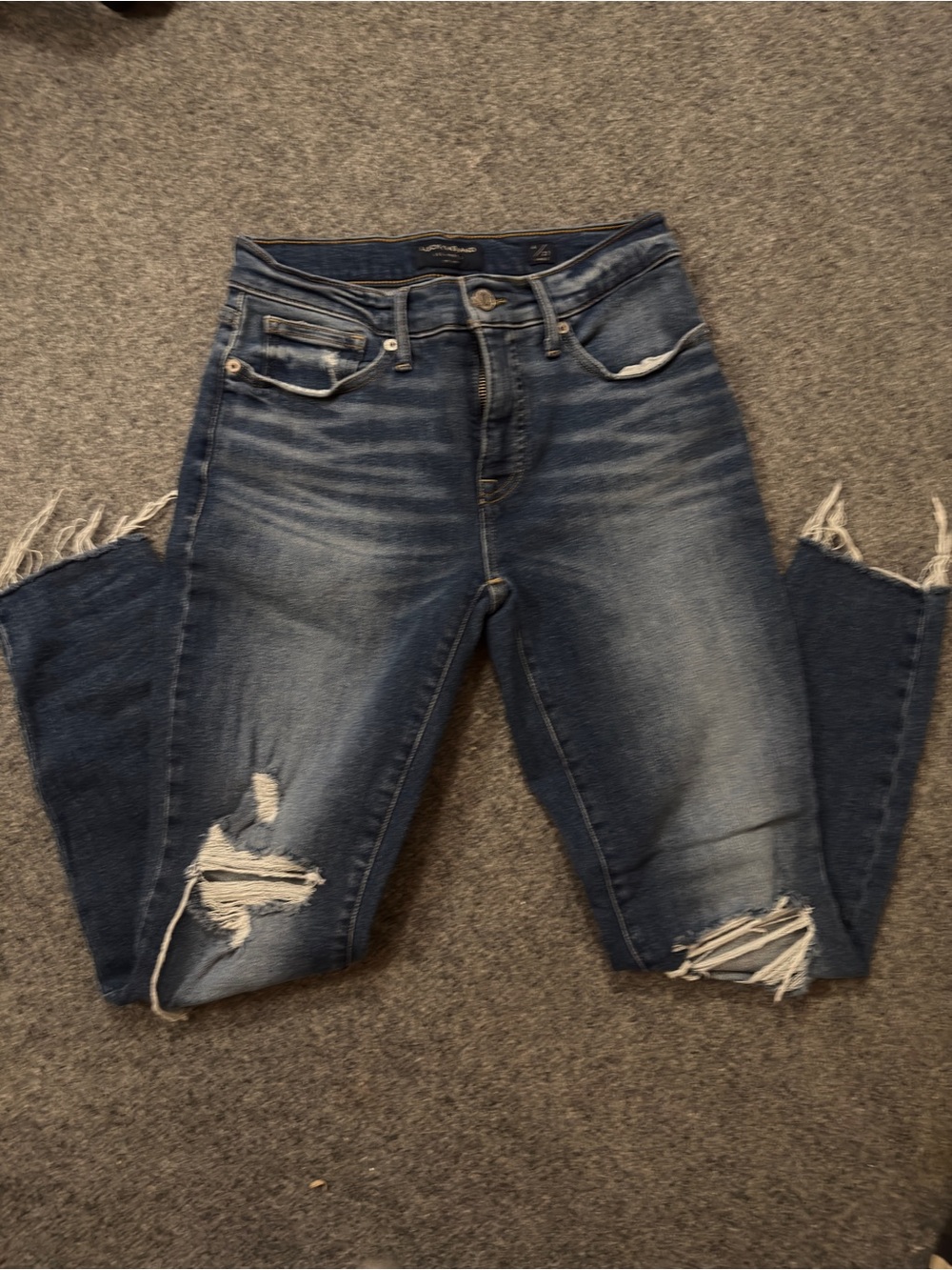 Lucky Brand Slim Fit Ankle Length Distressed Rough Hem Jean Size 4